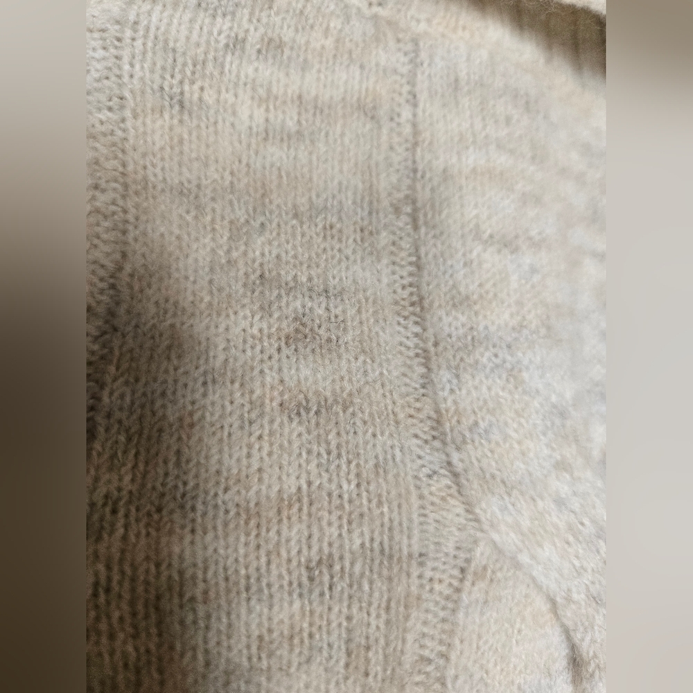 CeCe sweater L/XL heather cream Nwt blue sparkle snowflakes warm snow ski xmas - Picture 9 of 15